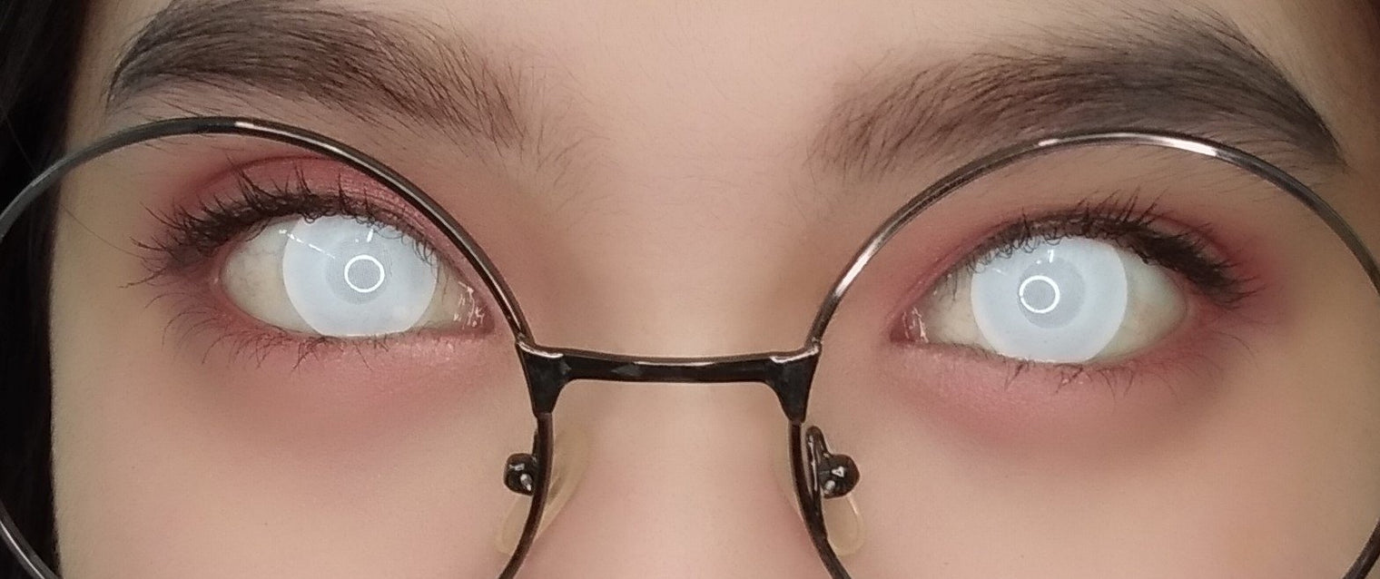 Sweety Crazy White Blind Mesh / Storm White (1 lens/pack)-Crazy Contacts-UNIQSO UK
