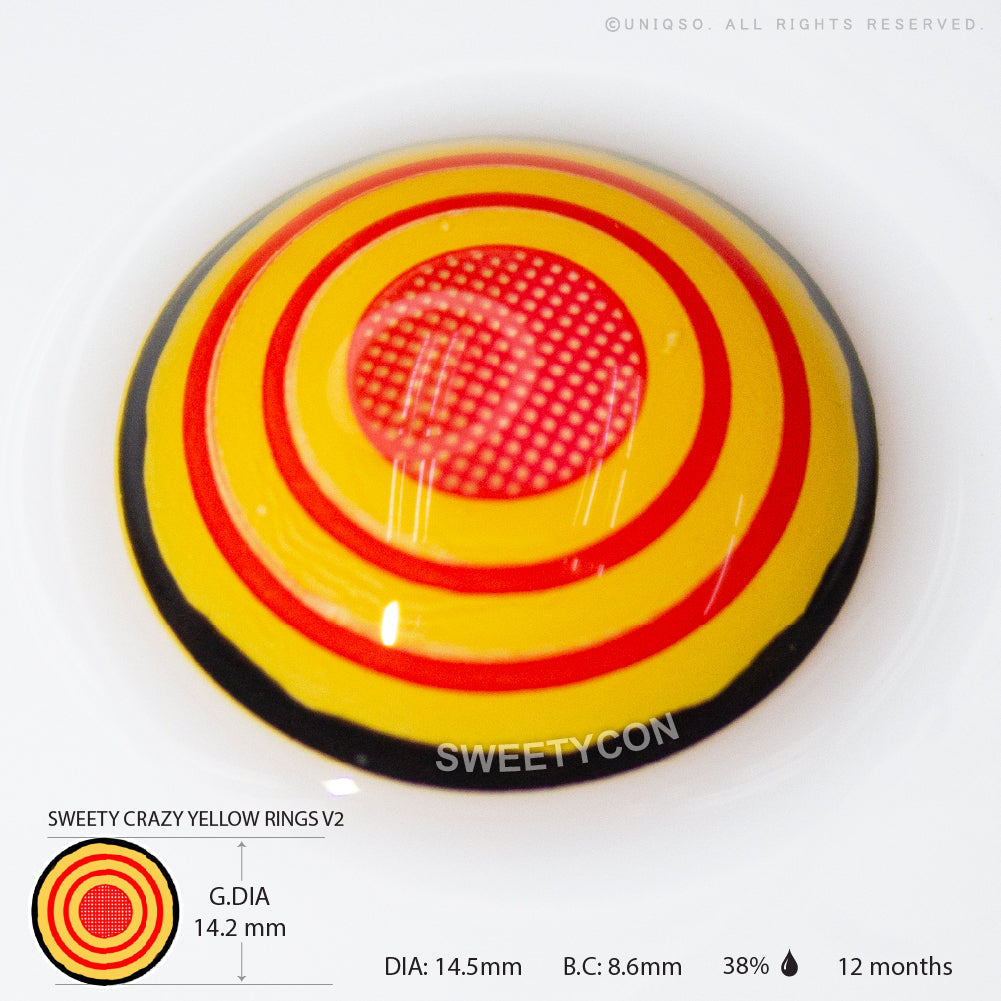 Sweety Crazy Yellow Rings V2 (1 lens/pack)-Crazy Contacts-UNIQSO