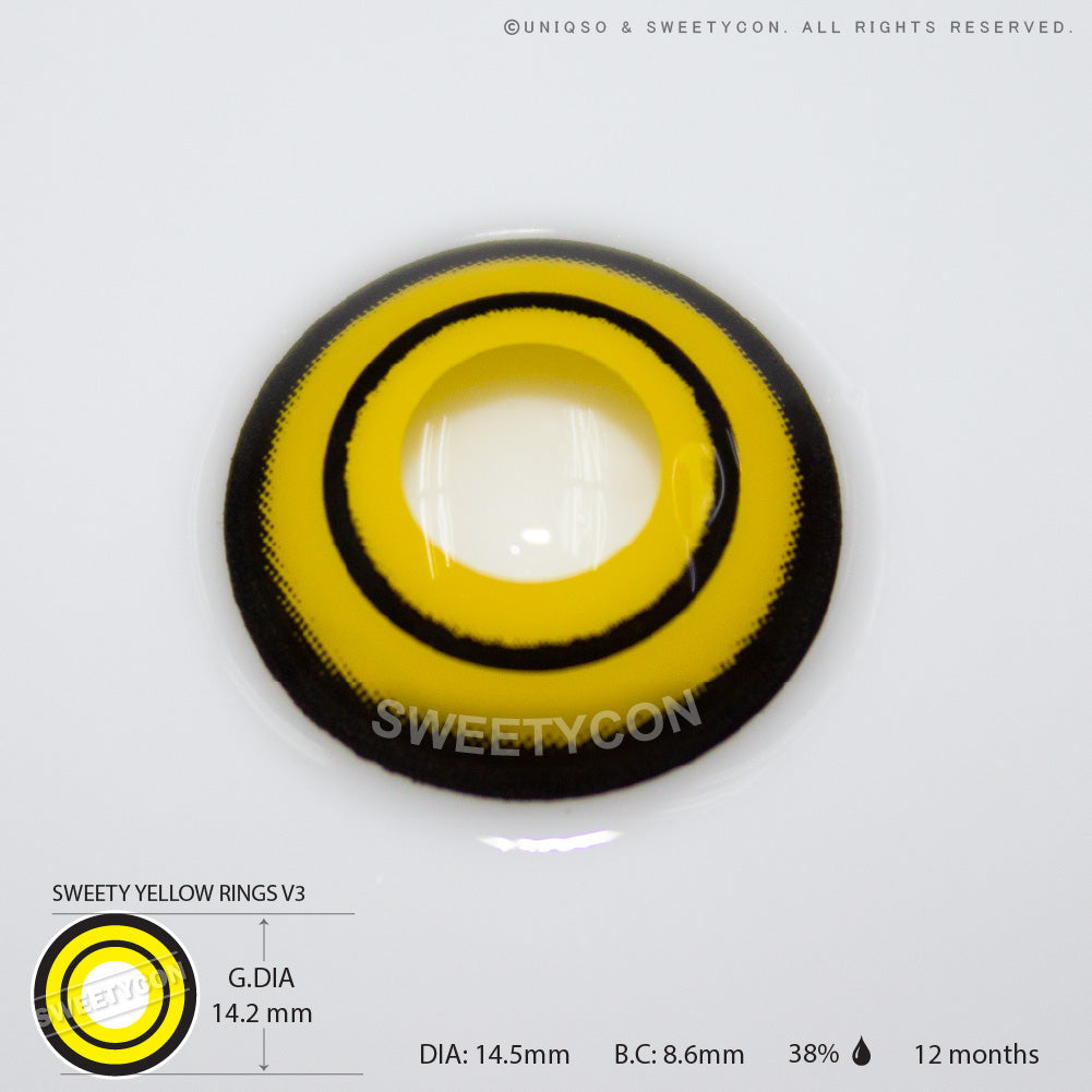 Sweety Crazy Yellow Rings V3 (1 lens/pack)-Crazy Contacts-UNIQSO UK