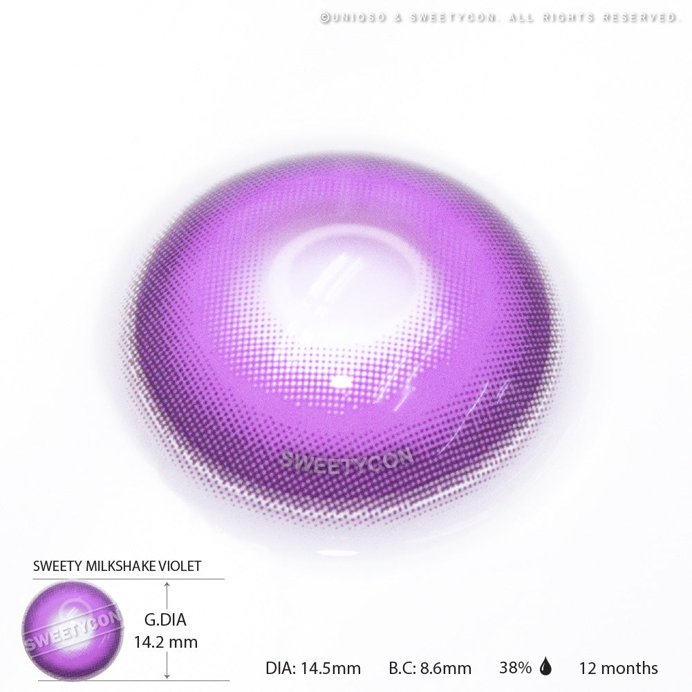 Sweety Milkshake Violet (1 lens/pack)-Colored Contacts-UNIQSO UK