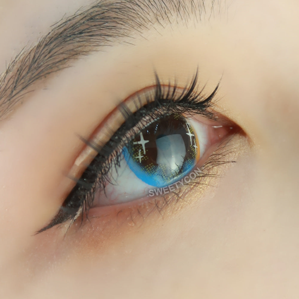 Sweety Shining Stars Blue (1 lens/pack)-Colored Contacts-UNIQSO UK