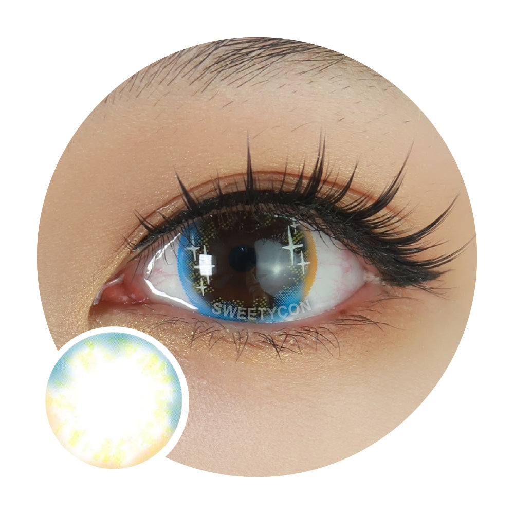 Sweety Shining Stars Blue (1 lens/pack)-Colored Contacts-UNIQSO UK