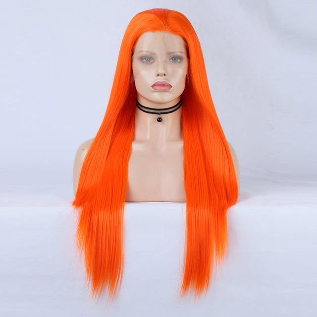 Swish Orange Front Lace Long Straight Wig-Lace Front Wig-UNIQSO UK