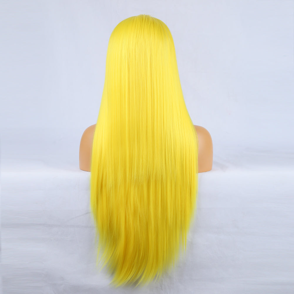 Tempting Yellow Front Lace Long Bangs-Lace Front Wig-UNIQSO UK