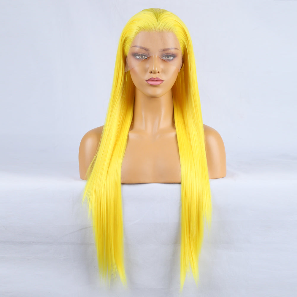 Tempting Yellow Front Lace Long Bangs-Lace Front Wig-UNIQSO UK