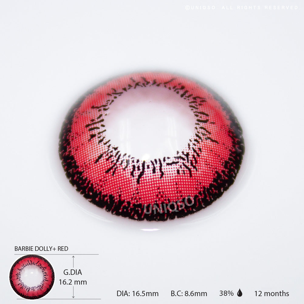 Western Eyes Dolly+ Red (1 lens/pack)-Colored Contacts-UNIQSO UK