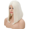 White Pearl Velvet Front Lace Bob Wig-Lace Front Wig-UNIQSO UK