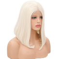 White Pearl Velvet Front Lace Bob Wig-Lace Front Wig-UNIQSO UK