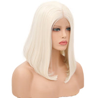 White Pearl Velvet Front Lace Bob Wig-Lace Front Wig-UNIQSO UK
