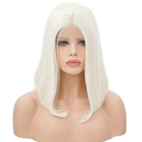 White Pearl Velvet Front Lace Bob Wig-Lace Front Wig-UNIQSO UK