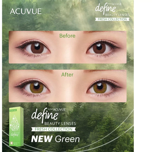 1-Day Acuvue Define Fresh Green (30 lenses/pack)-Colored Contacts-UNIQSO