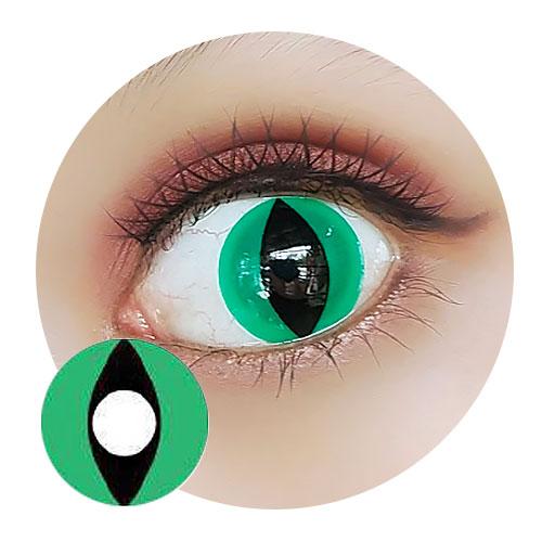Sweety Crazy Alian Green Cat (1 lens/pack) [Exp: 06/2027]-Crazy Contacts-UNIQSO