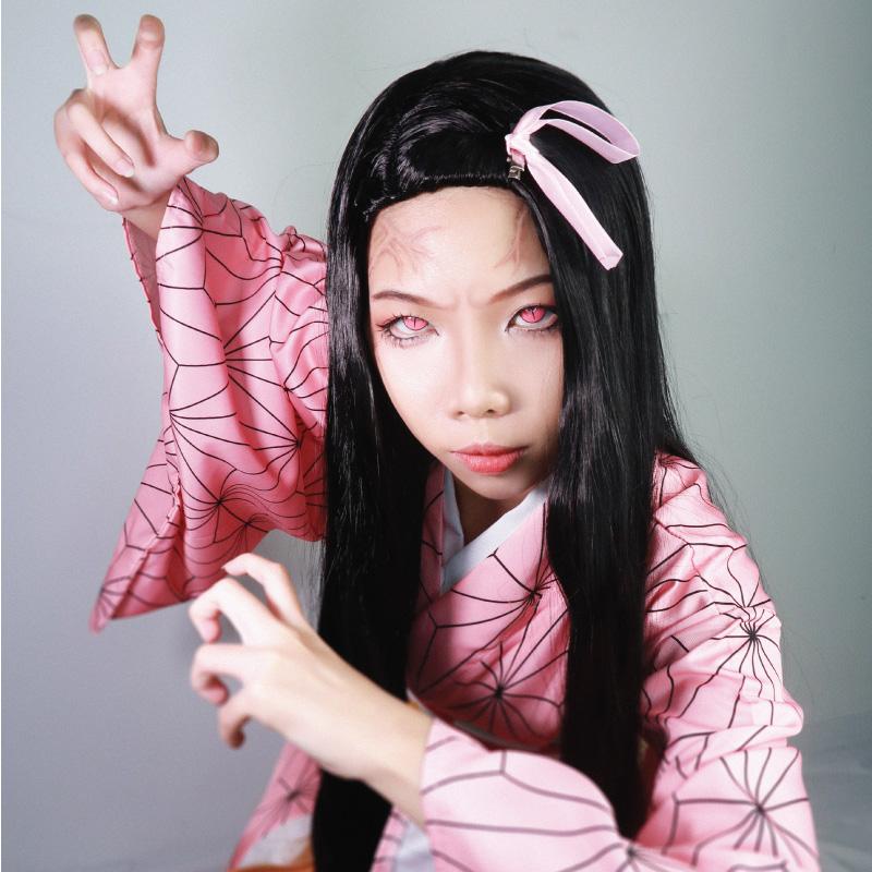 Sweety Demon Slayer - Nezuko Kamado (Demon Form) (1 lens/pack)-Colored Contacts-UNIQSO